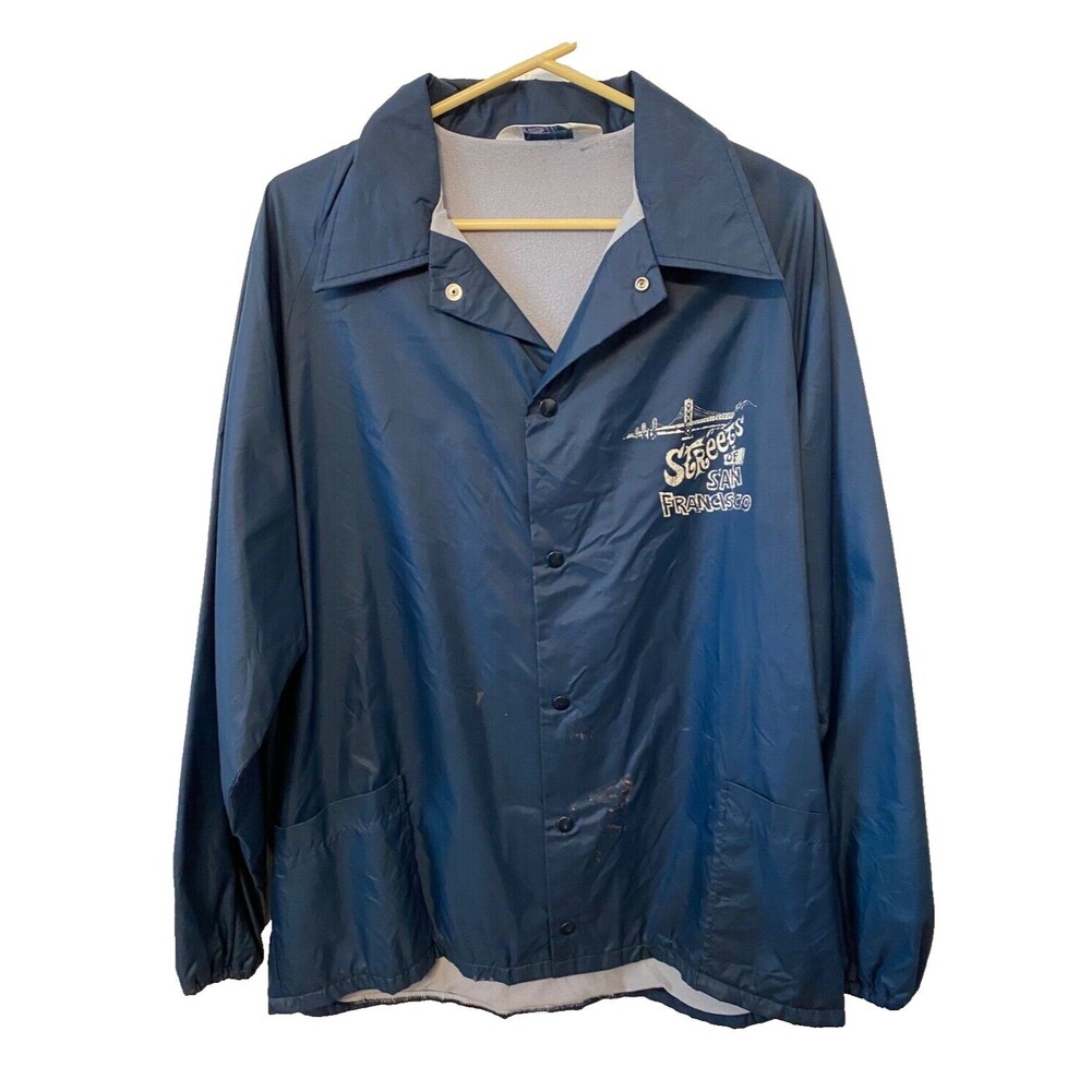 Vintage Windjammer Jacket Men's XL Blue STREETS OF SAN FRANCISCO Union USA Made